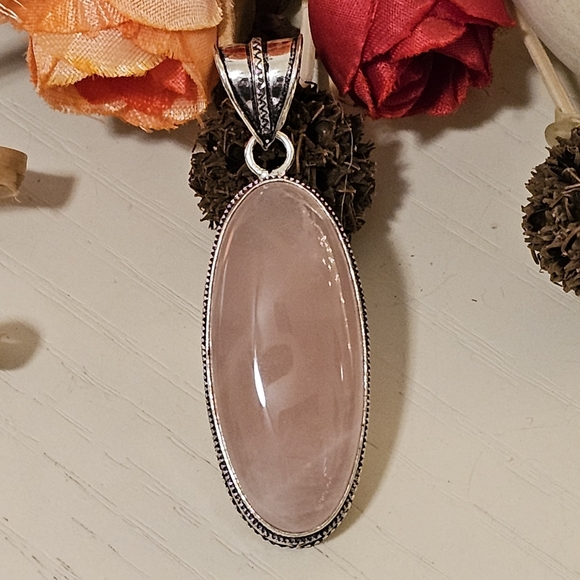 Handmade Jewelry - Rose Quartz Pendant - love, compassion